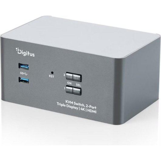 Commutateur KVM Digitus DS-12863 Triple Écran 4K HDMI USB