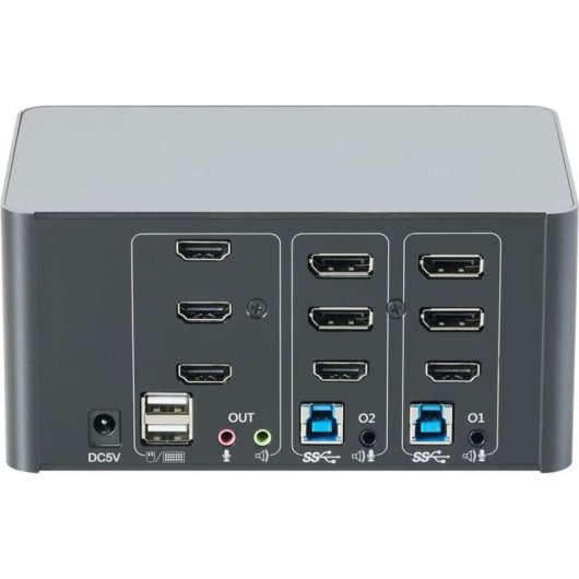 Commutateur KVM Digitus DS-12863 Triple Écran 4K HDMI USB