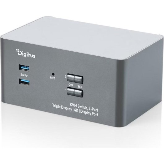 Commutateur KVM Digitus DS-12864 2 Ports Triple Écran 4K DisplayPort