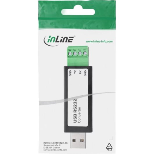 Convertisseur USB InLine 33307A RS-232 avec chipset FTDI FT232RNL