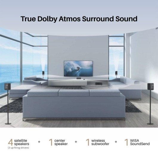 Blossom Monaco Sistema Cine 5.1.2 Dolby Atmos Inalámbrico Negro