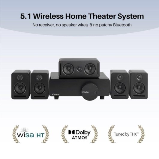 Blossom Monaco Cine en Casa 5.1 Dolby Atmos WiSA Sonido Nítido Inalámbrico Negro