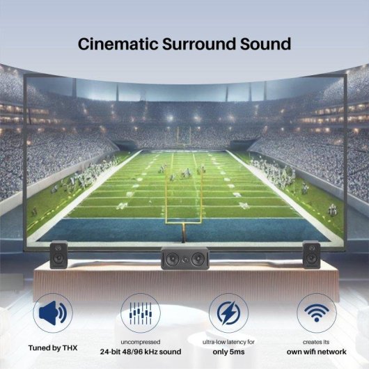 Blossom Monaco Cine en Casa 5.1 Dolby Atmos WiSA Sonido Nítido Inalámbrico Negro