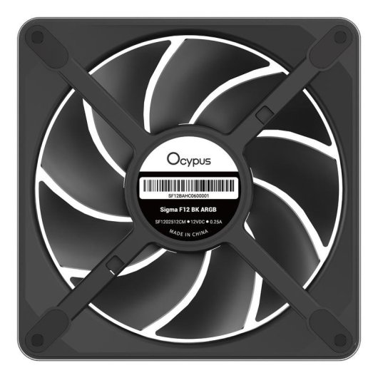 Ventilador suplementario Ocypus Sigma F12 BK ARGB 120mm 2200RPM con iluminación ARGB