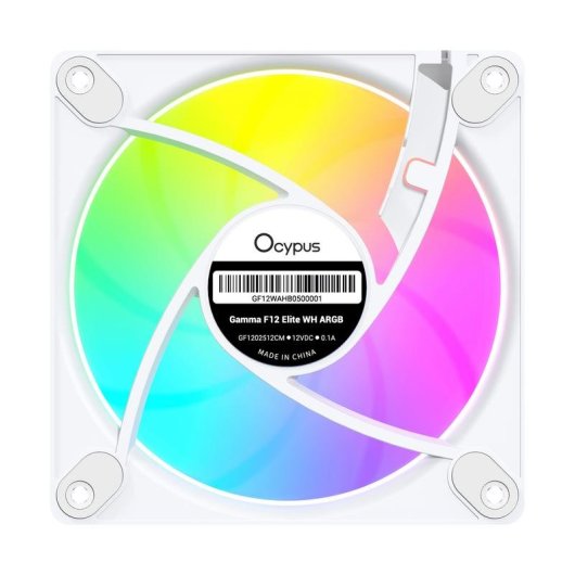 Ventilador suplementario Ocypus Gamma F12 Elite ARGB 120mm 1800RPM con iluminación personalizable