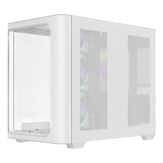 Caja PC Ocypus Iota C70 Curve ARGB panorámica blanca con display digital