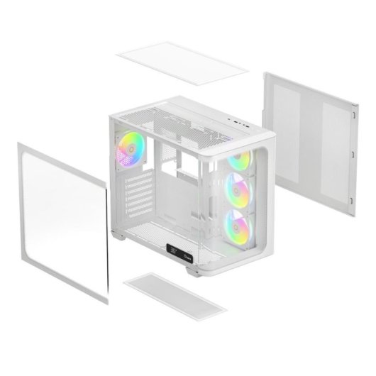Caja PC Ocypus Iota C70 Curve ARGB panorámica blanca con display digital