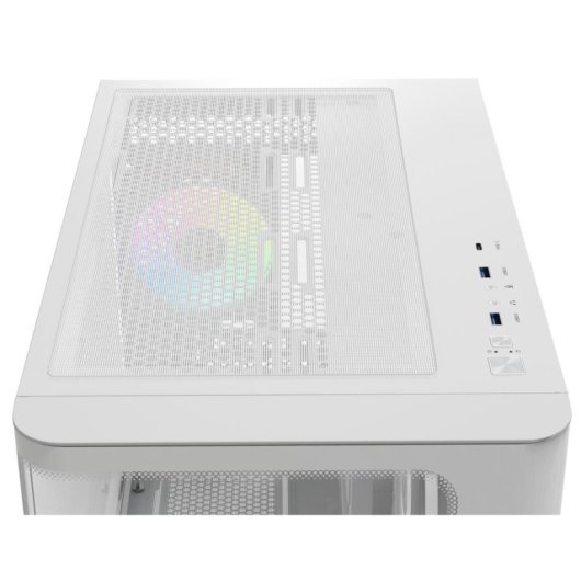 Caja PC Ocypus Iota C70 Curve ARGB panorámica blanca con display digital