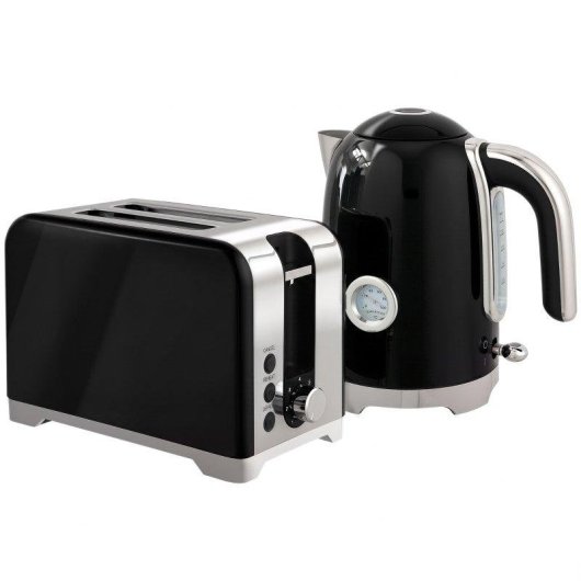 Set Hervidor y Tostadora Blossom 1,7 L 2200 W con Termómetro 2 Rebanadas 7 Niveles de Dorado