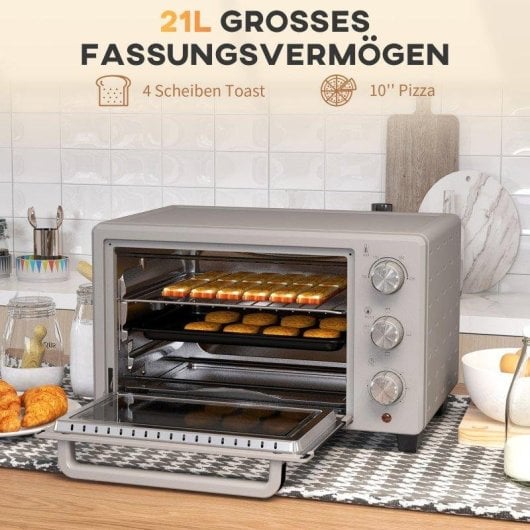 Horno Sobremesa Blossom 21L 46cm 1400W 3 Modos Plata