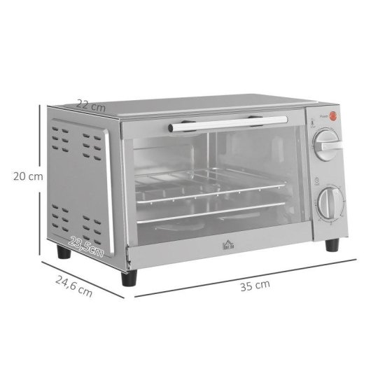 Horno Sobremesa Blossom 9L 35cm Grill Temporizador Plata