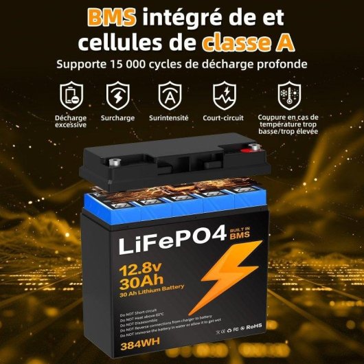 Batería de litio Blossom BZ0003-LFP-100Ah 12,8V IP67 BMS para energía autónoma
