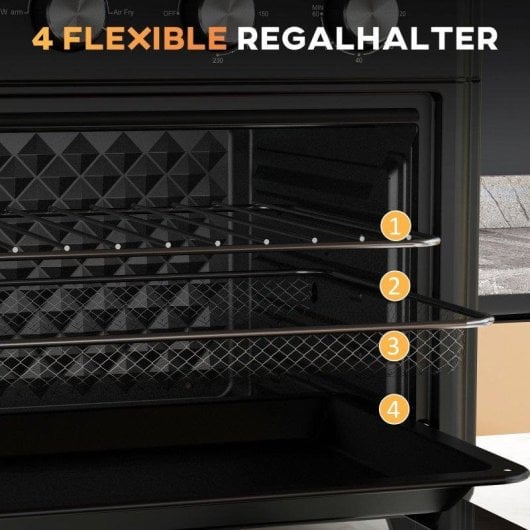 Horno Sobremesa Blossom 30L 43x39x39cm AirFryer Negro