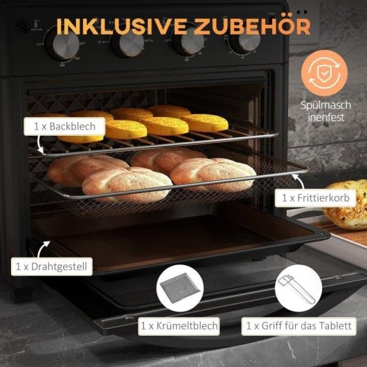 Horno Sobremesa Blossom 30L 43x39x39cm AirFryer Negro