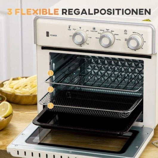 Horno Sobremesa Blossom 20L 36cm AirFryer Grill Blanco crema