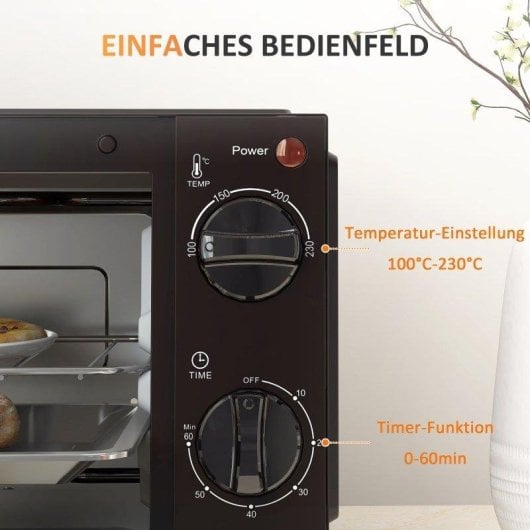 Horno Sobremesa Blossom Mini 9L 35cm 750W Temporizador Negro