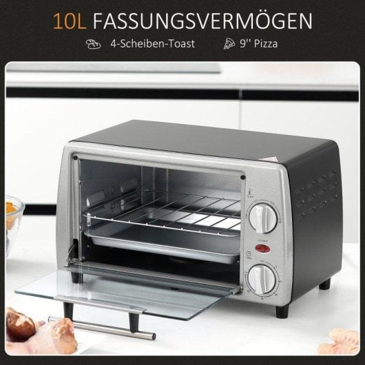 Horno Sobremesa Blossom 10L 36,5cm Grill Plata y Negro