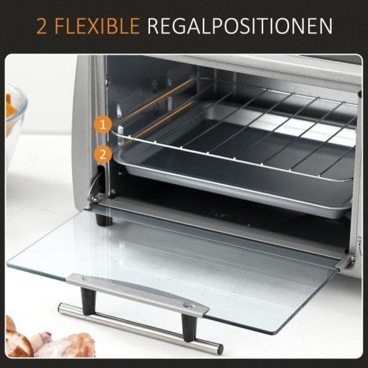 Horno Sobremesa Blossom 10L 36,5cm Grill Plata y Negro