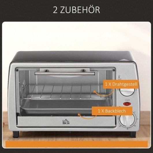 Horno Sobremesa Blossom 10L 36,5cm Grill Plata y Negro