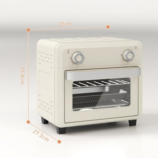 Horno Sobremesa Blossom Mini Horno 10L 32cm AirFryer Grill Táctil Blanco crema