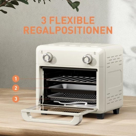 Horno Sobremesa Blossom Mini Horno 10L 32cm AirFryer Grill Táctil Blanco crema