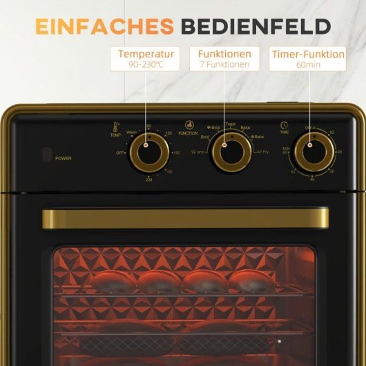 Horno Sobremesa Blossom 20L 36x37,7x34,5cm 1400W Grill Negro