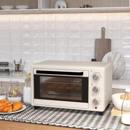 Horno Sobremesa Blossom 21L 46cm 1400W 3 Modos Asador Giratorio Crema