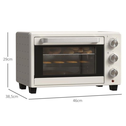 Horno Sobremesa Blossom 21L 46cm 1400W 3 Modos Asador Giratorio Crema