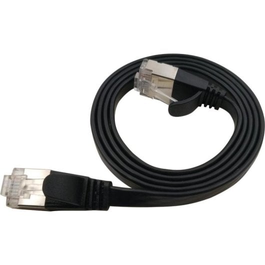 Cable de red LinkIT STP-FL6A-00450-BLK Cat6a 4,5 m plano blindado negro