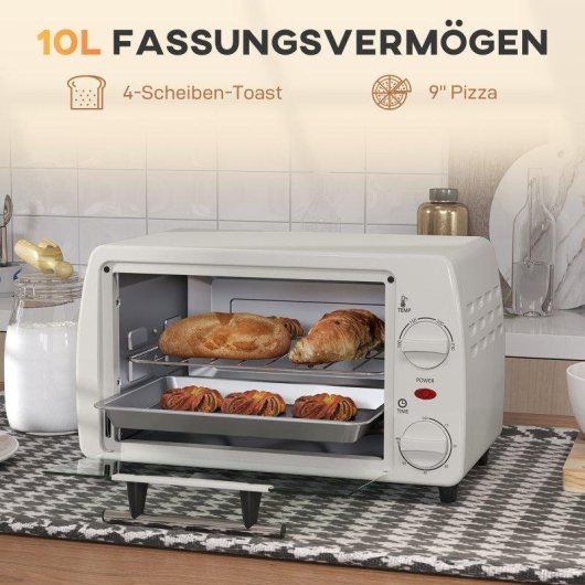Horno Sobremesa Blossom Mini 10L 36,5cm 750W 230ºC Crema