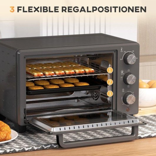 Horno Sobremesa Blossom 21L 46,4cm 1400W 230ºC 3 Modos Gris