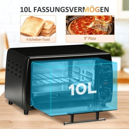 Horno Sobremesa Blossom 10L 36,5cm 750W 230ºC Temporizador Negro