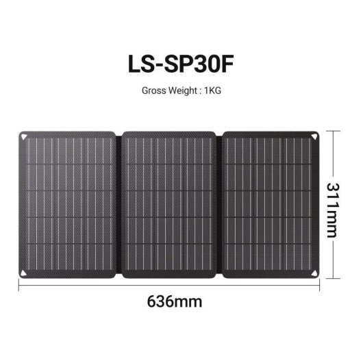 Panel Solar Blossom Plegable 30W 3 Puertos USB-A USB-C DC IP67 Portable