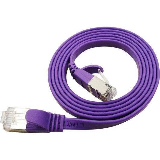 Cabo de rede LinkIT STP-FL6A-00400-PU Cat6a 4 m plano blindado violeta