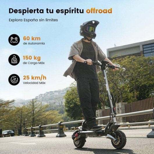 Patinete eléctrico iScooter iX7 Pro 1000W x2 Autonomía 50 km Doble suspensión