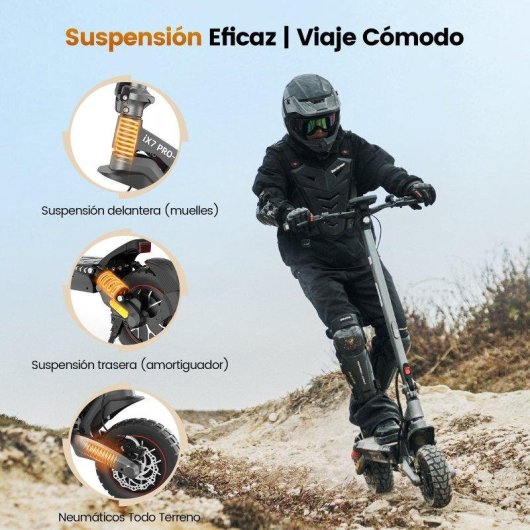 Patinete eléctrico iScooter iX7 Pro 1000W x2 Autonomía 50 km Doble suspensión