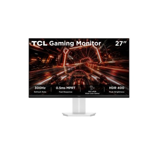 Monitor TCL 27P1AD 27" FullHD 300Hz IPS HDR400 FreeSync Premium 0,5 ms Branco