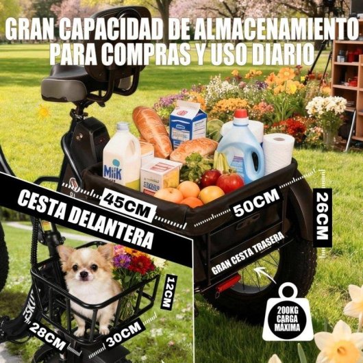 Triciclo Eléctrico ESKUTE T302Pro 250W 48V 20.8Ah