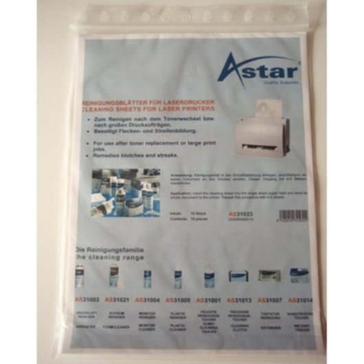 Kit de nettoyage imprimantes Astar AS31023 10 pieces