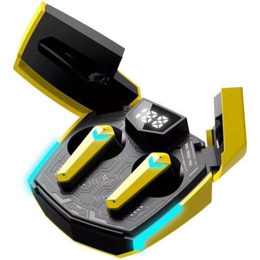 Auriculares Canyon DoubleBee GTWS-2 inalámbricos Bluetooth 5.3 gaming amarillo