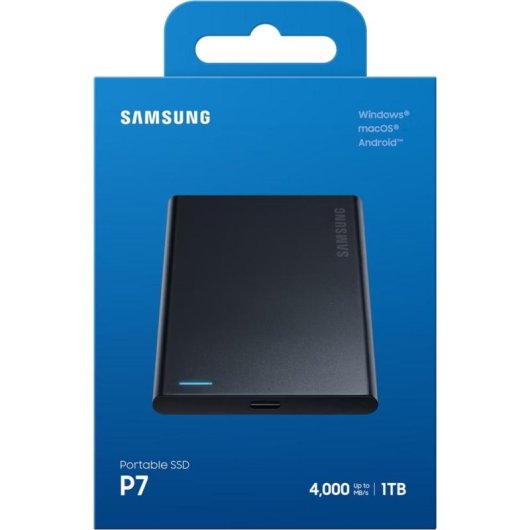 Disco Rígido Samsung P7 1TB SSD USB4 Gen 3x2 4000MB/s com Proteção por Palavra-passe
