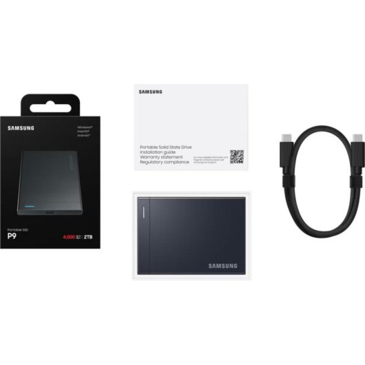Disco Duro Samsung P9 2 TB SSD USB4 Gen 3x2 4000 MB/s Protección por contraseña