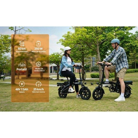 Bicicleta eléctrica plegable URLIFE F1L Batería Extraíble 48V 7,5Ah Motor 250W