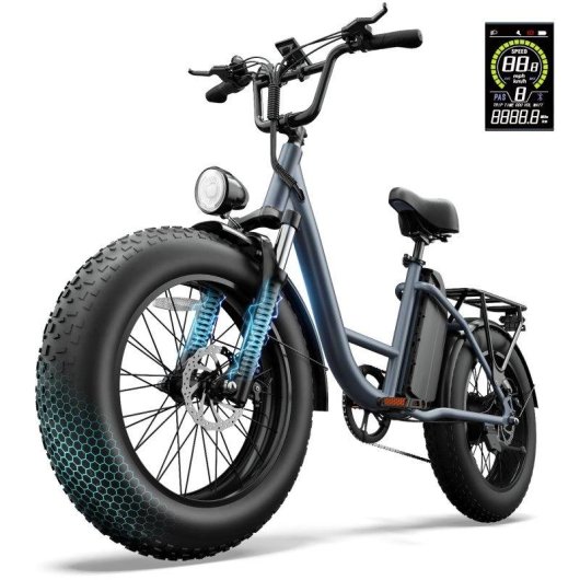 Bicicleta Eléctrica URLIFE E20 Pro 48V 750W Batería Extraíble Ruedas 20×4.0