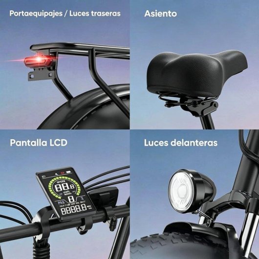 Bicicleta Eléctrica URLIFE E20 Pro 48V 750W Batería Extraíble Ruedas 20×4.0