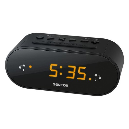 Reloj despertador con radio Sencor SRC 1100 FM LED ámbar
