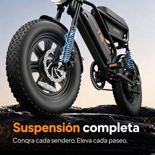 Bicicleta Eléctrica URLIFE T16 48V 500W Batería Extraíble