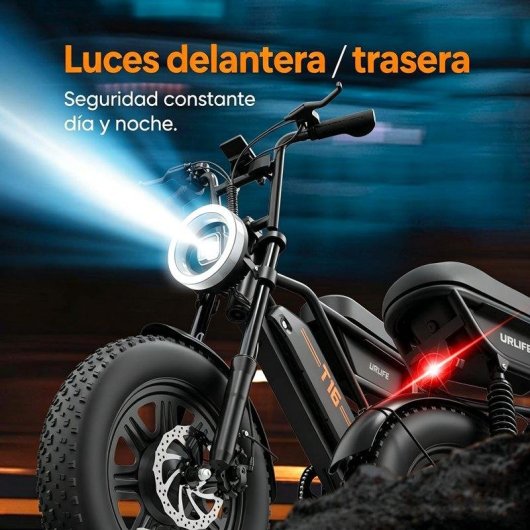 Bicicleta Eléctrica URLIFE T16 48V 500W Batería Extraíble
