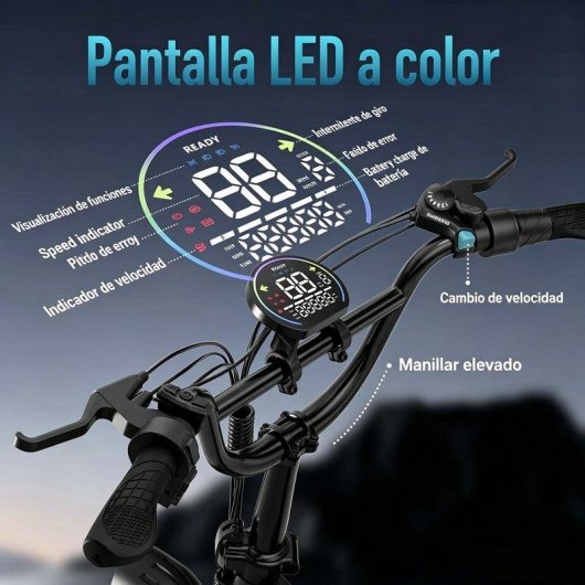 Bicicleta eléctrica fatbike URLIFE T5 Motor 750W Batería 13Ah Suspensión
