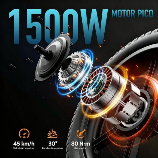 Bicicleta eléctrica fatbike URLIFE T5 Motor 750W Batería 13Ah Suspensión